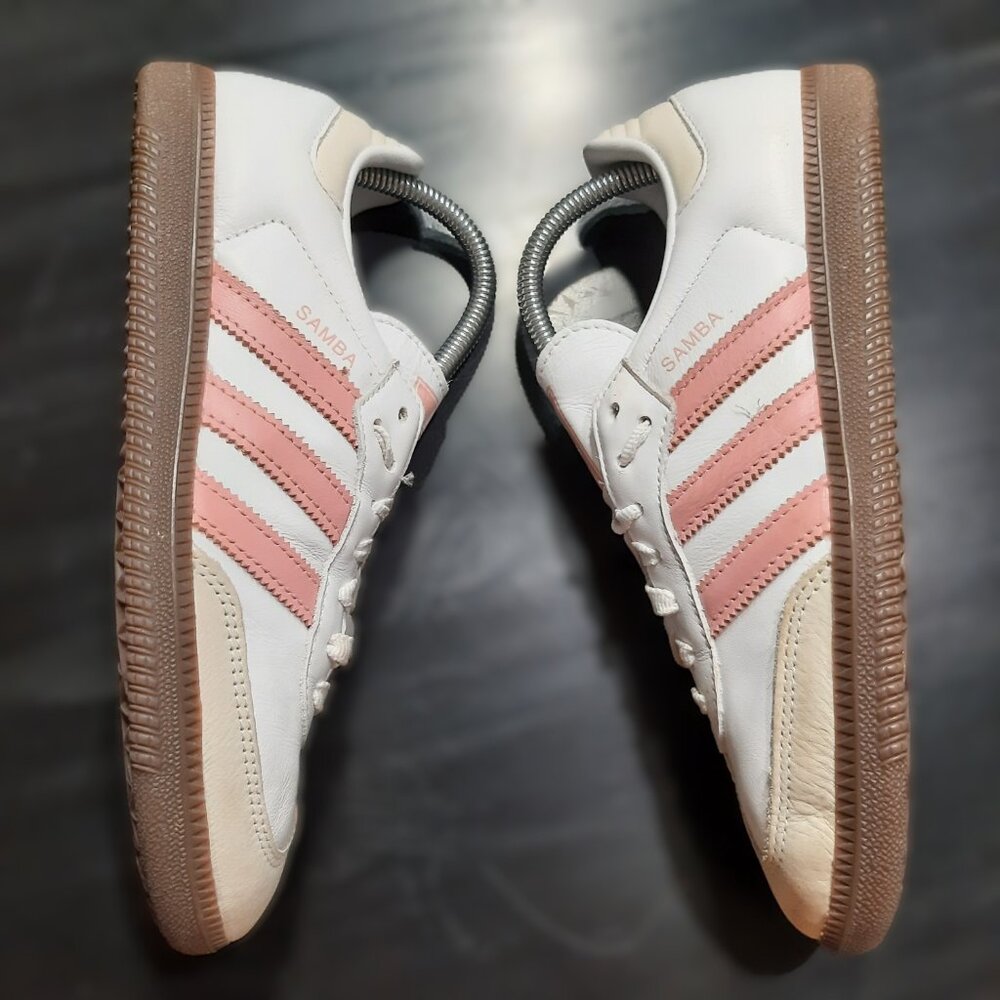 Adidas Samba 🚺 Women's Size 8 OG Cloud White Wonder Mauve Tan Gum JI2677 Shoes - Picture 9 of 16